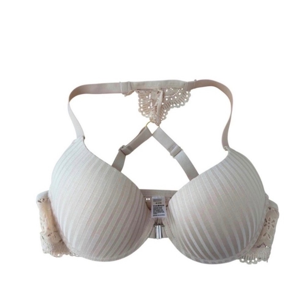 3pcs Elegant Lace Front Closure Push-Up Bra Set – White, Black & Nude (36B US) - Picture 3 of 4